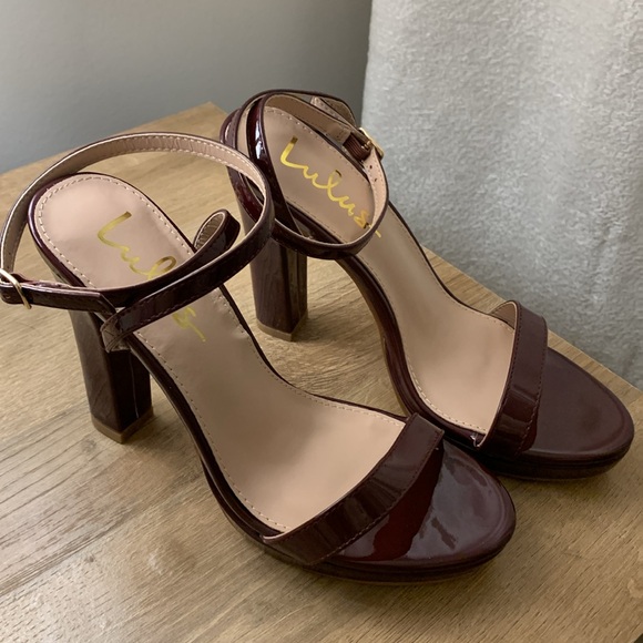 Brand new Lulu’s Burgundy strappy high heels - Picture 2 of 7